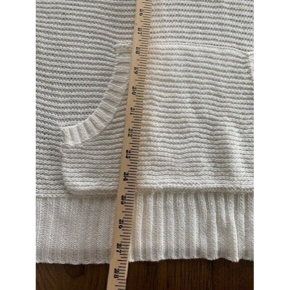 NWT Cupio Women's Large White Sweater V-Neck Loose Knit Long Beach - Picture 8 of 13
